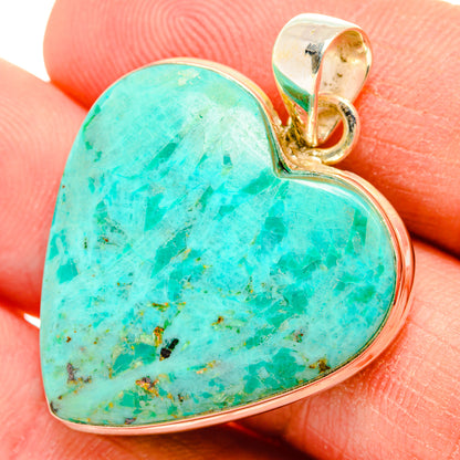 Peruvian Chrysocolla Pendants handcrafted by Ana Silver Co - PD28430