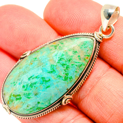 Peruvian Chrysocolla Pendants handcrafted by Ana Silver Co - PD28477