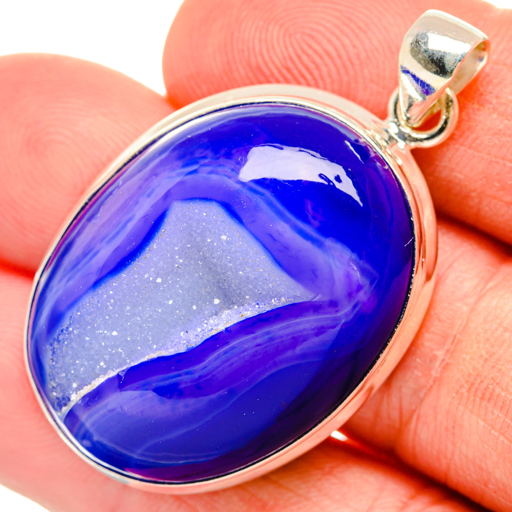 Purple Agate Druzy Pendants handcrafted by Ana Silver Co - PD28485