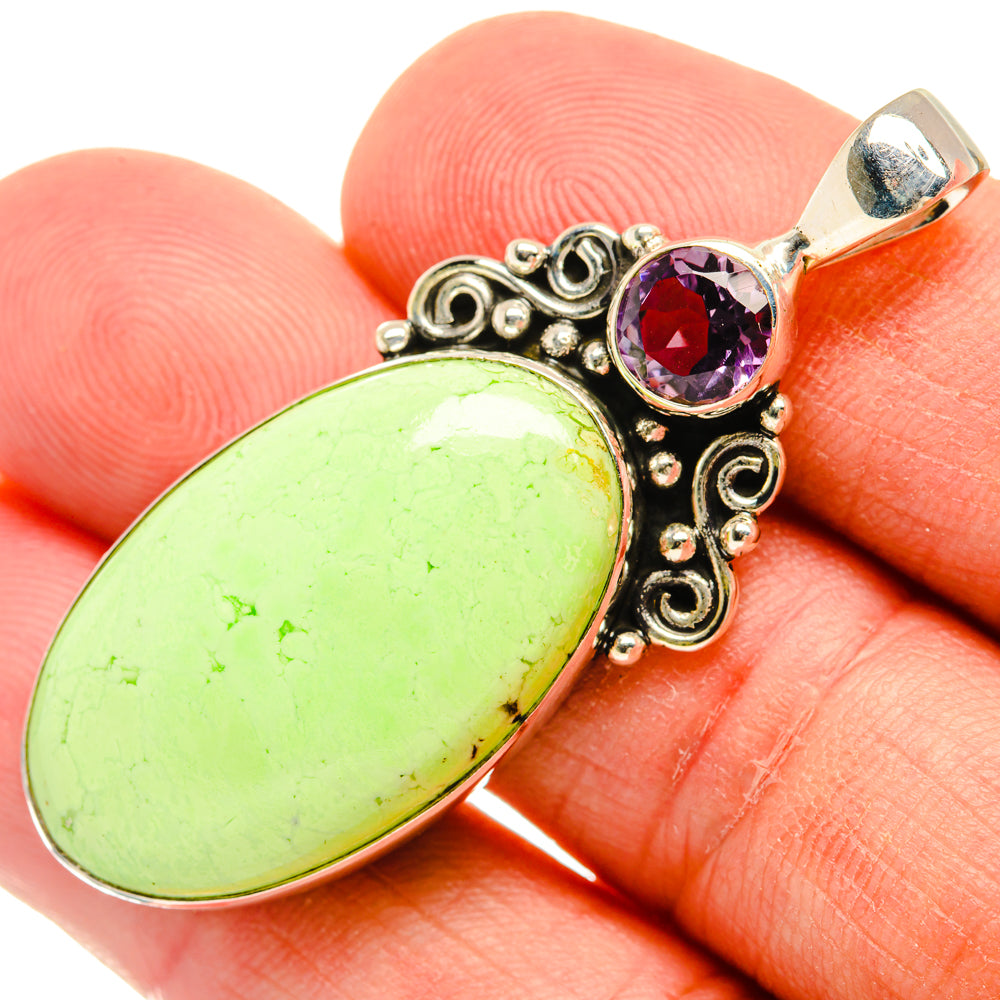 Lemon Chrysoprase Pendants handcrafted by Ana Silver Co - PD28489