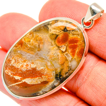 Plume Agate Pendants handcrafted by Ana Silver Co - PD28502
