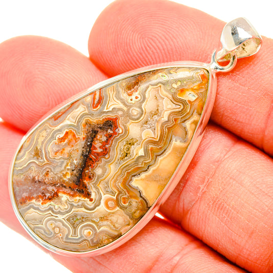 Crazy Lace Agate Pendants handcrafted by Ana Silver Co - PD28504