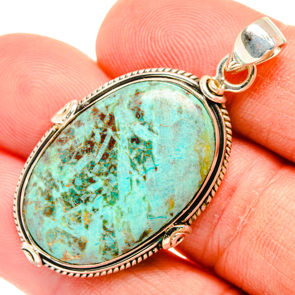 Peruvian Chrysocolla Pendants handcrafted by Ana Silver Co - PD28509
