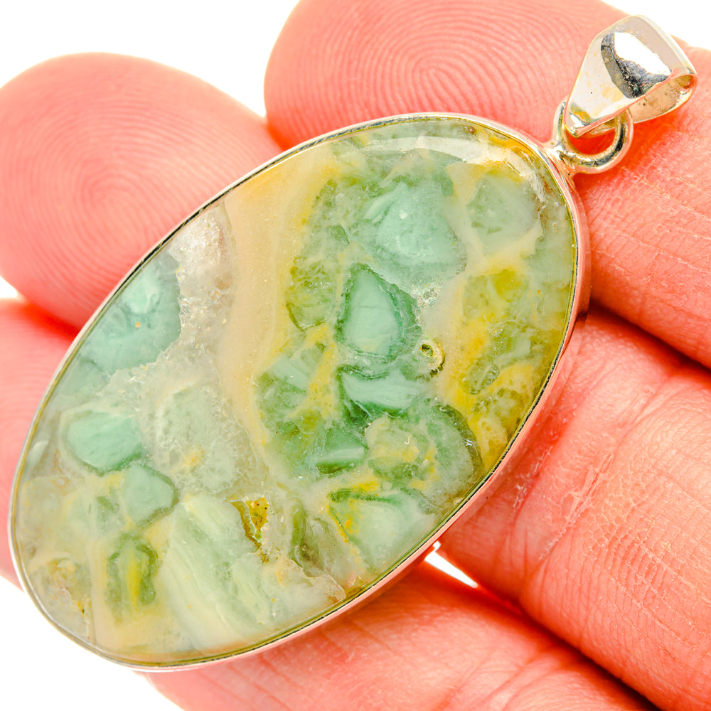 Peruvian Chrysocolla Pendants handcrafted by Ana Silver Co - PD28512