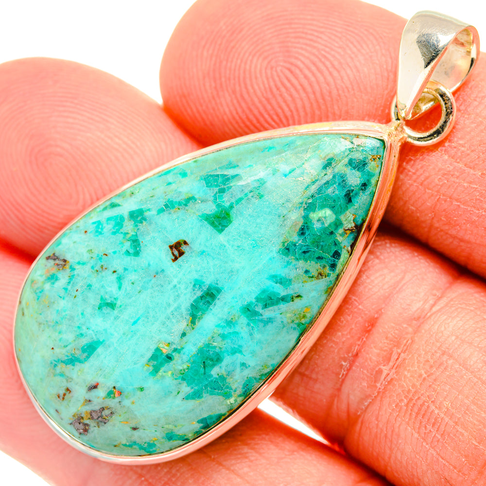 Peruvian Chrysocolla Pendants handcrafted by Ana Silver Co - PD28515