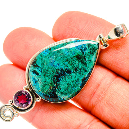 Peruvian Chrysocolla Pendants handcrafted by Ana Silver Co - PD28523