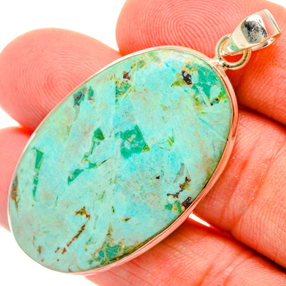 Peruvian Chrysocolla Pendants handcrafted by Ana Silver Co - PD28597