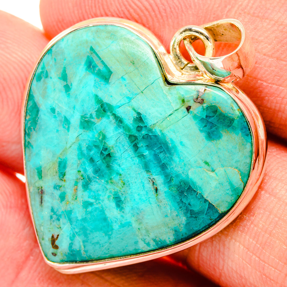 Peruvian Chrysocolla Pendants handcrafted by Ana Silver Co - PD28608