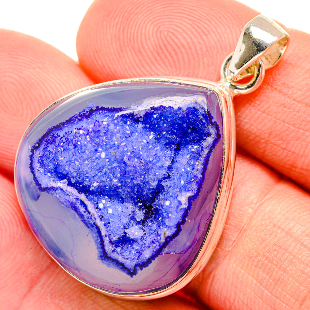 Purple Geode Druzy Pendants handcrafted by Ana Silver Co - PD28611