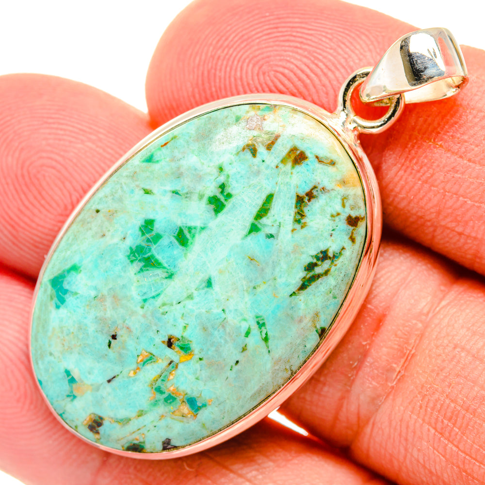 Peruvian Chrysocolla Pendants handcrafted by Ana Silver Co - PD28624