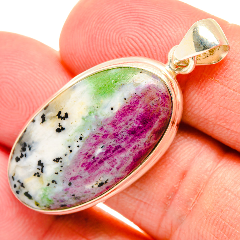 Ruby Zoisite Pendants handcrafted by Ana Silver Co - PD28625