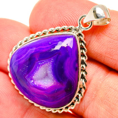 Purple Geode Druzy Pendants handcrafted by Ana Silver Co - PD28627