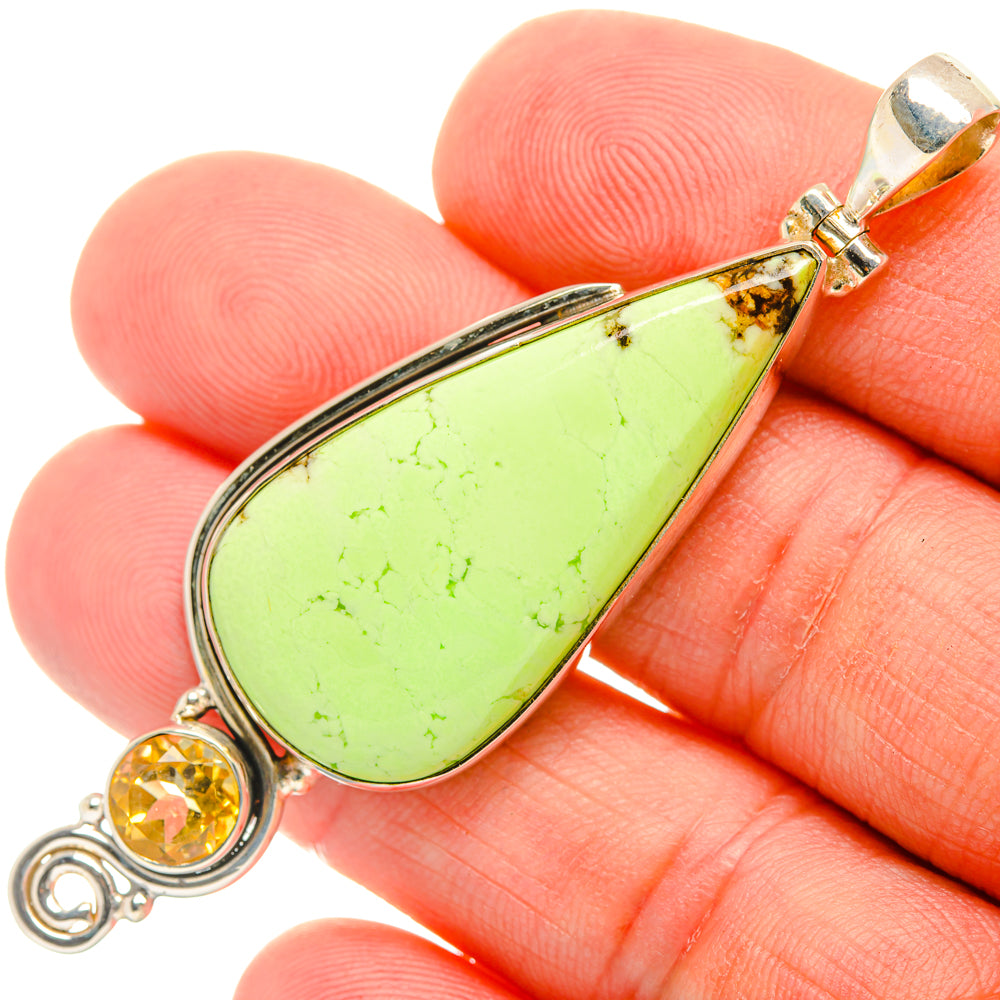 Lemon Chrysoprase Pendants handcrafted by Ana Silver Co - PD28657