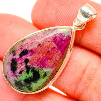 Ruby Zoisite Pendants handcrafted by Ana Silver Co - PD28664
