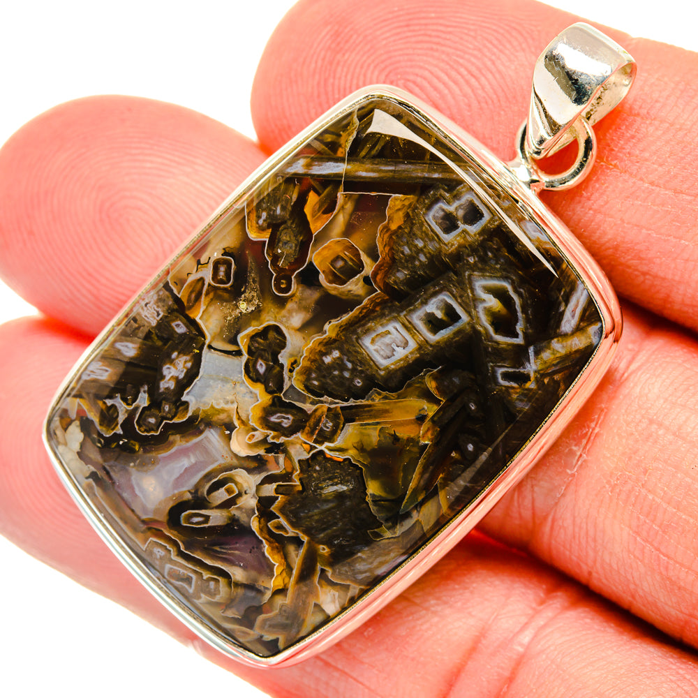 Turkish Tube Agate Pendants handcrafted by Ana Silver Co - PD28671