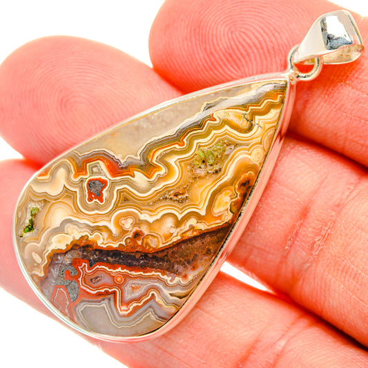 Crazy Lace Agate Pendants handcrafted by Ana Silver Co - PD28711