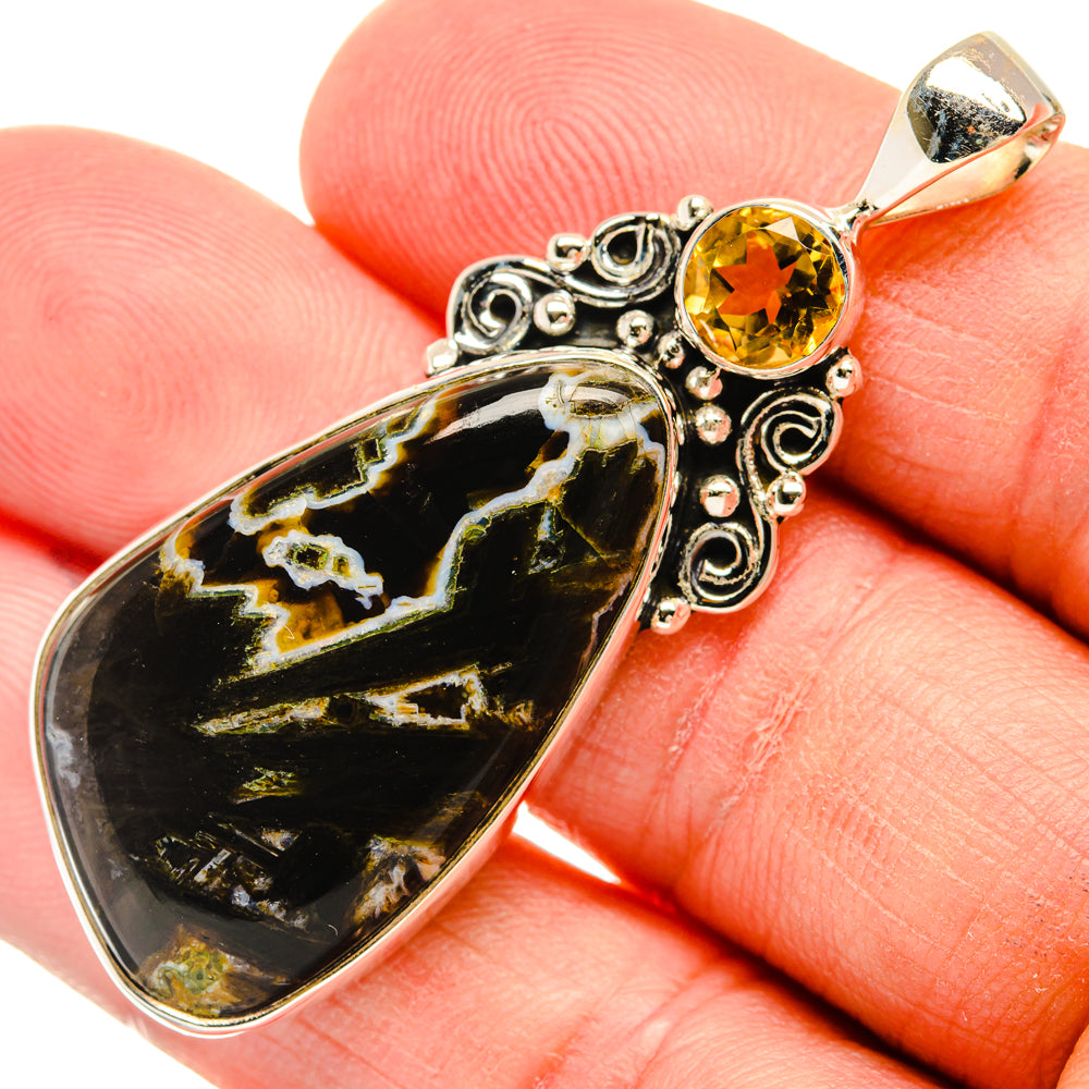 Turkish Tube Agate Pendants handcrafted by Ana Silver Co - PD28744
