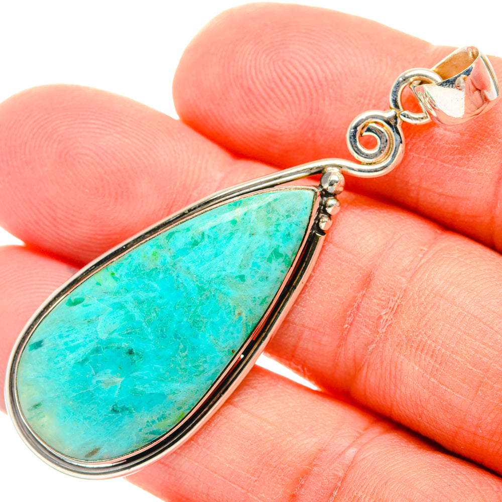 Peruvian Chrysocolla Pendants handcrafted by Ana Silver Co - PD28745