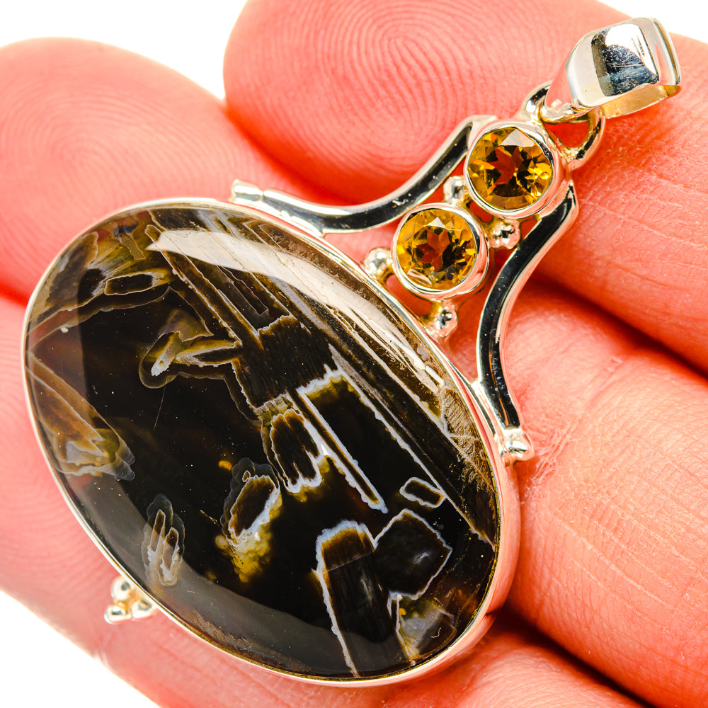 Turkish Tube Agate Pendants handcrafted by Ana Silver Co - PD28747