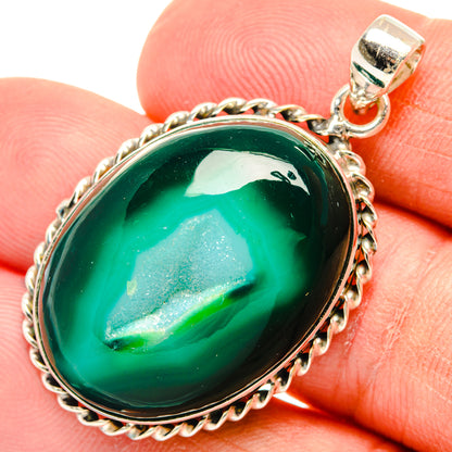 Green Geode Druzy Pendants handcrafted by Ana Silver Co - PD28754