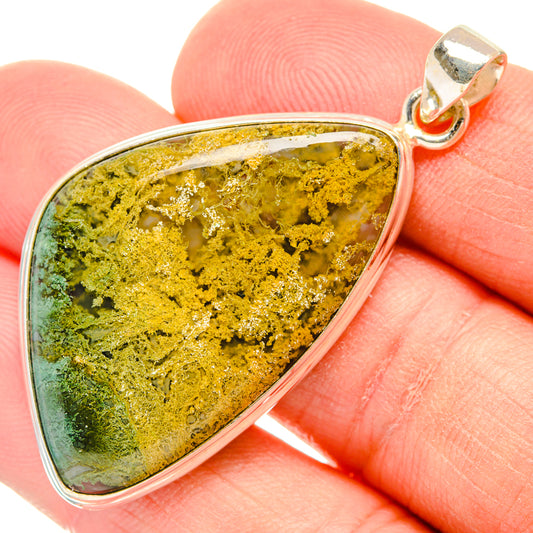 Moss Agate Pendants handcrafted by Ana Silver Co - PD28757