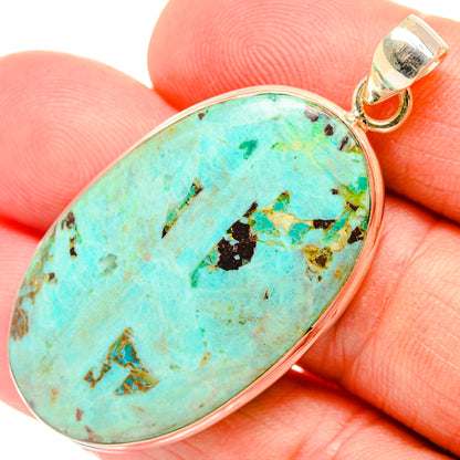 Peruvian Chrysocolla Pendants handcrafted by Ana Silver Co - PD28835