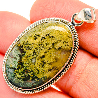 Green Moss Agate Pendants handcrafted by Ana Silver Co - PD28860