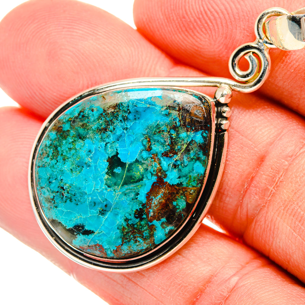 Peruvian Chrysocolla Pendants handcrafted by Ana Silver Co - PD28868