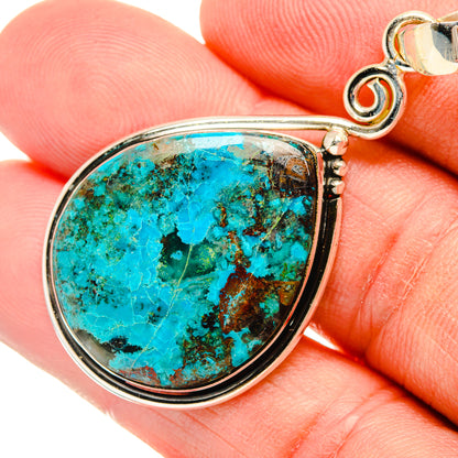 Peruvian Chrysocolla Pendants handcrafted by Ana Silver Co - PD28868
