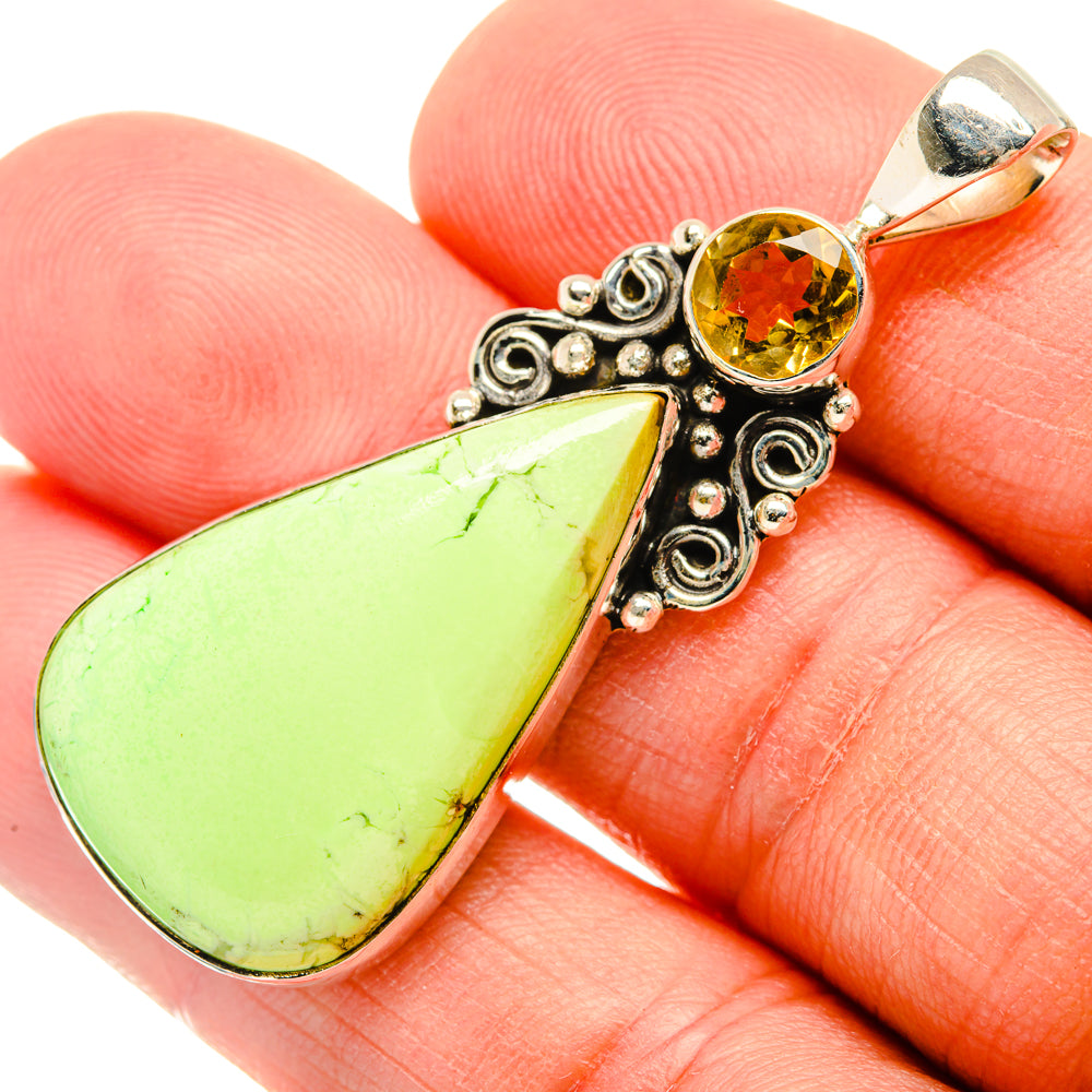 Lemon Chrysoprase Pendants handcrafted by Ana Silver Co - PD28870
