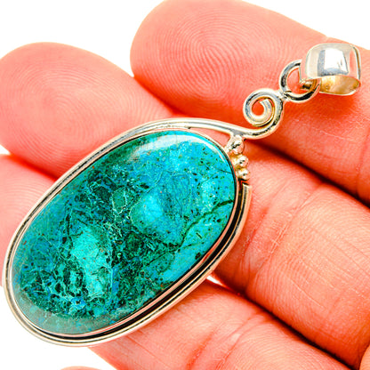Peruvian Chrysocolla Pendants handcrafted by Ana Silver Co - PD28872