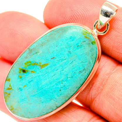 Peruvian Chrysocolla Pendants handcrafted by Ana Silver Co - PD28877