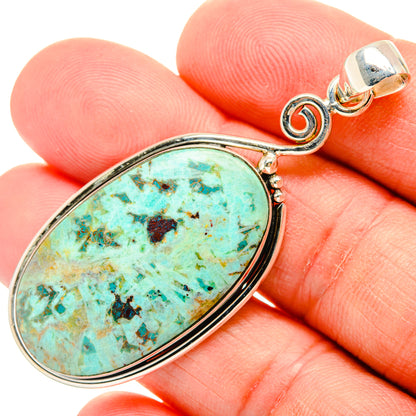 Peruvian Chrysocolla Pendants handcrafted by Ana Silver Co - PD28880