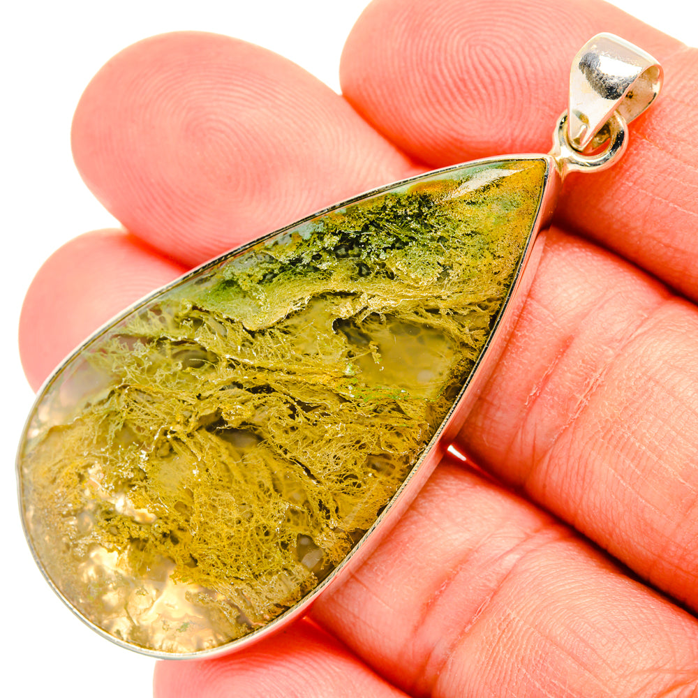 Green Moss Agate Pendants handcrafted by Ana Silver Co - PD28888