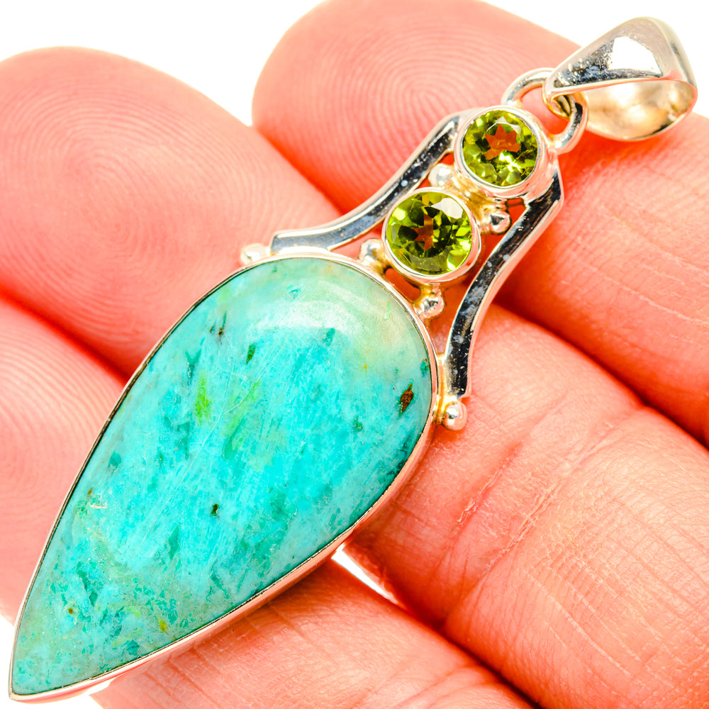 Peruvian Chrysocolla Pendants handcrafted by Ana Silver Co - PD28893