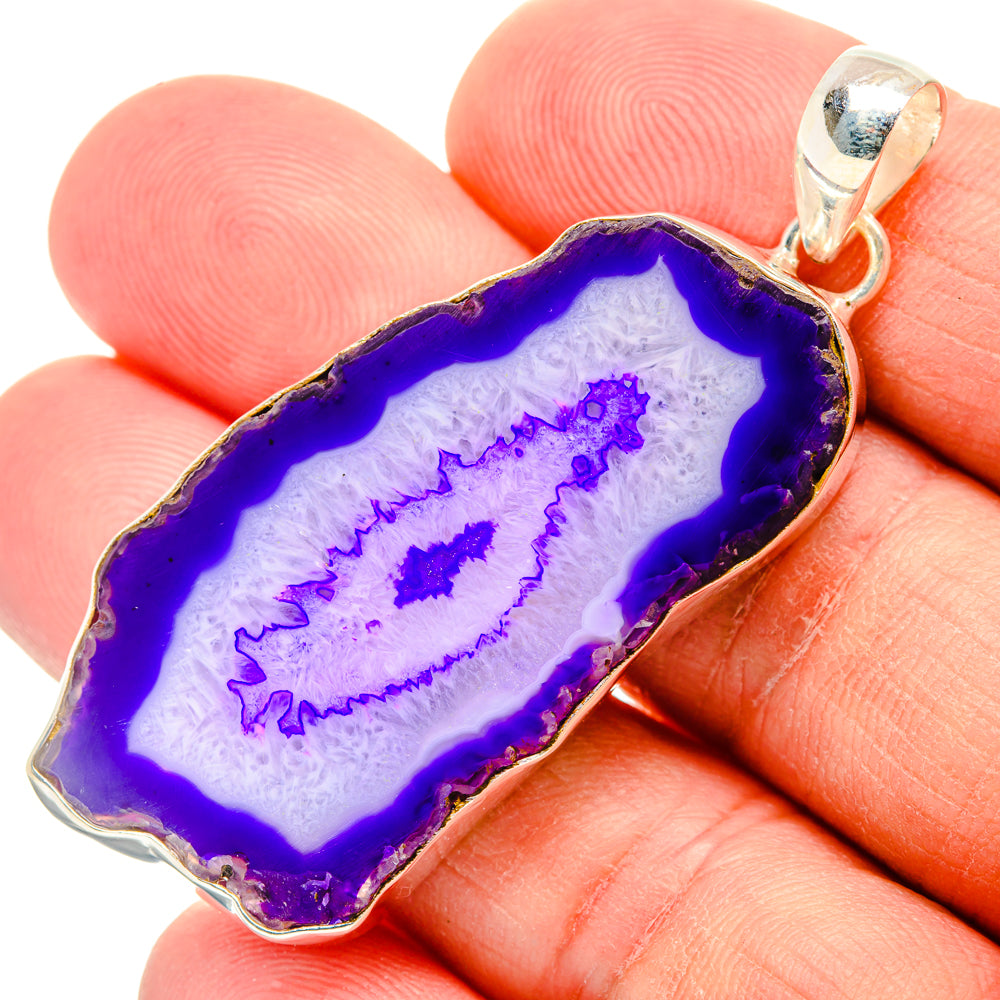 Purple Geode Slice Pendants handcrafted by Ana Silver Co - PD28958