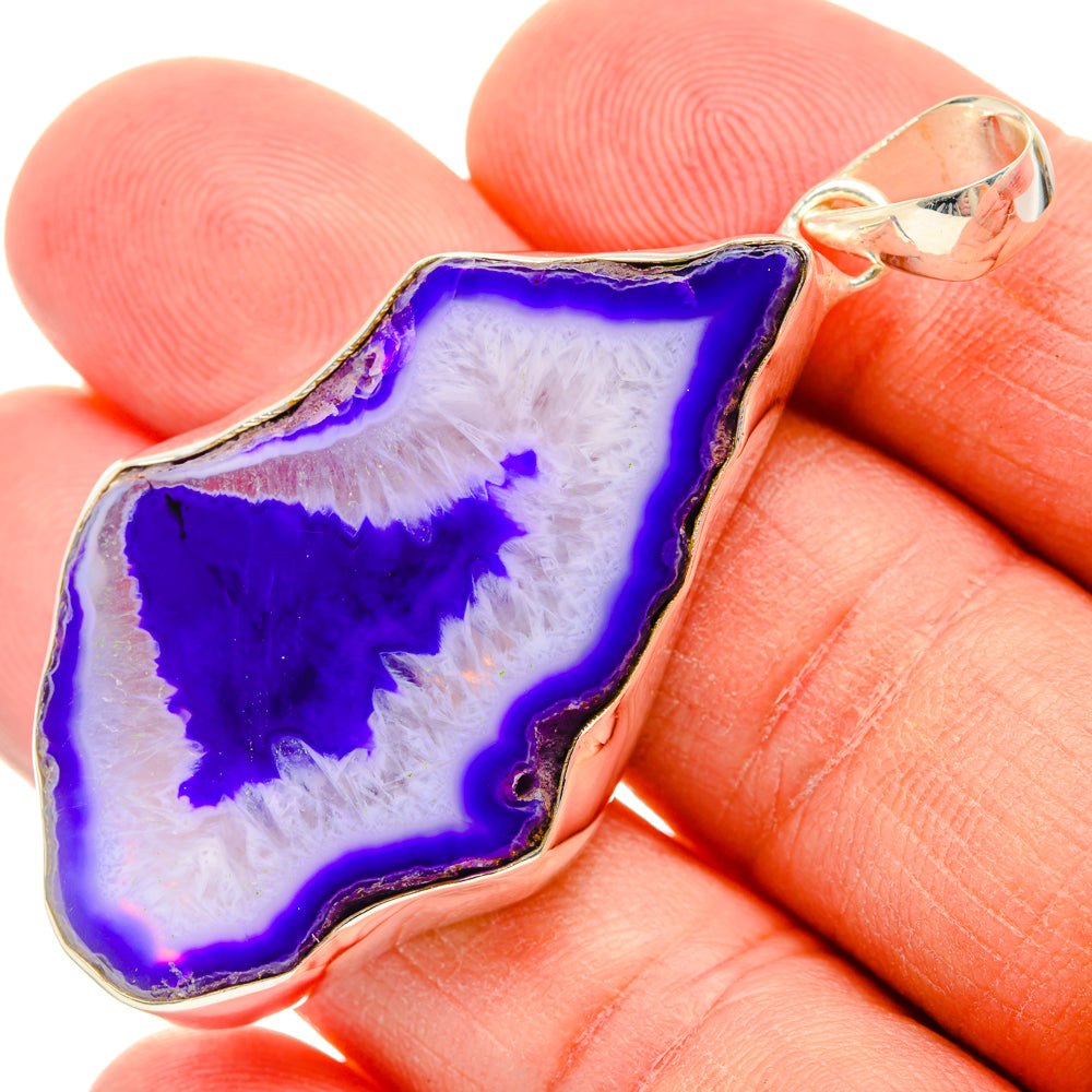 Purple Geode Slice Pendants handcrafted by Ana Silver Co - PD28961