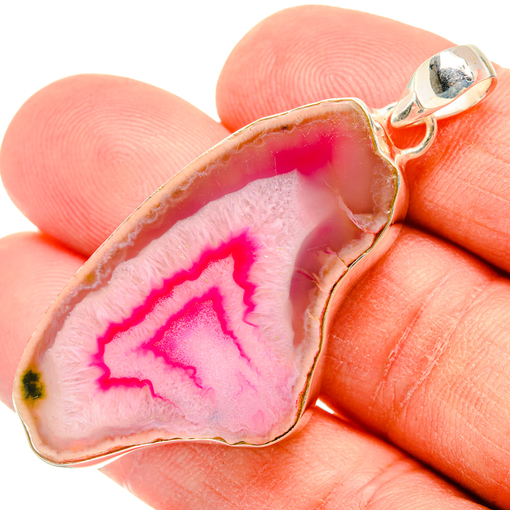 Pink Geode Slice Pendants handcrafted by Ana Silver Co - PD28970