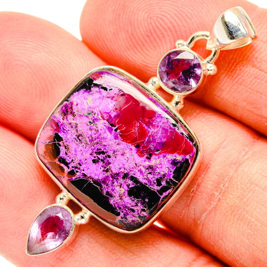 Sugilite, Amethyst Pendants handcrafted by Ana Silver Co - PD29027