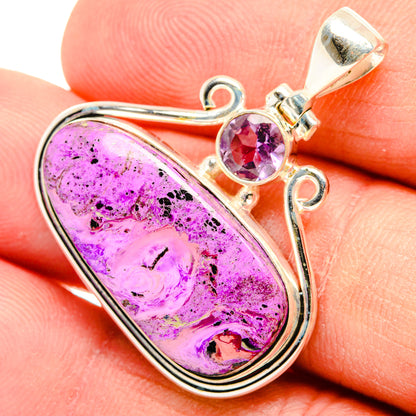 Stichtite, Amethyst Pendants handcrafted by Ana Silver Co - PD29029