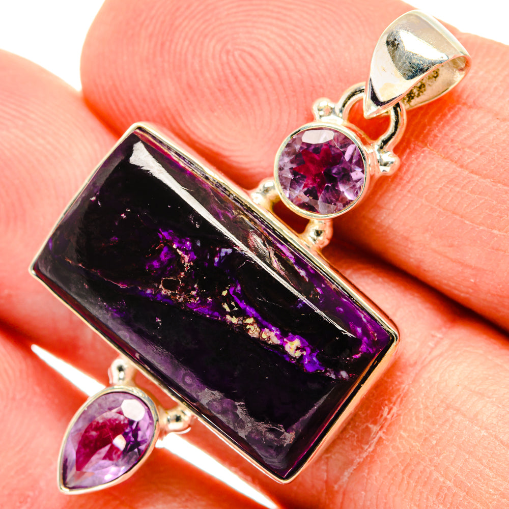 Purple Agate, Amethyst Pendants handcrafted by Ana Silver Co - PD29033