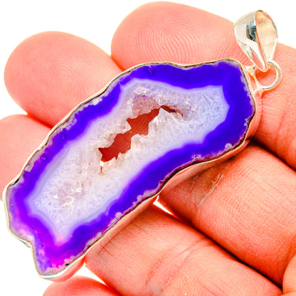 Purple Geode Slice Pendants handcrafted by Ana Silver Co - PD29035
