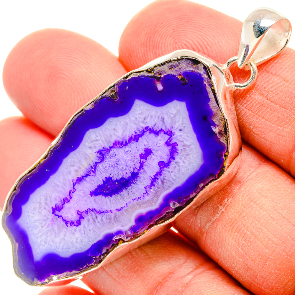 Purple Geode Slice Pendants handcrafted by Ana Silver Co - PD29036