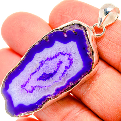Purple Geode Slice Pendants handcrafted by Ana Silver Co - PD29036