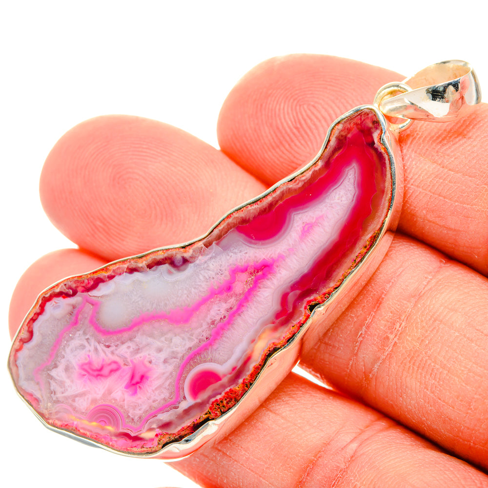 Pink Geode Slice Pendants handcrafted by Ana Silver Co - PD29038