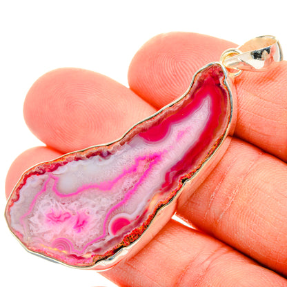 Pink Geode Slice Pendants handcrafted by Ana Silver Co - PD29038