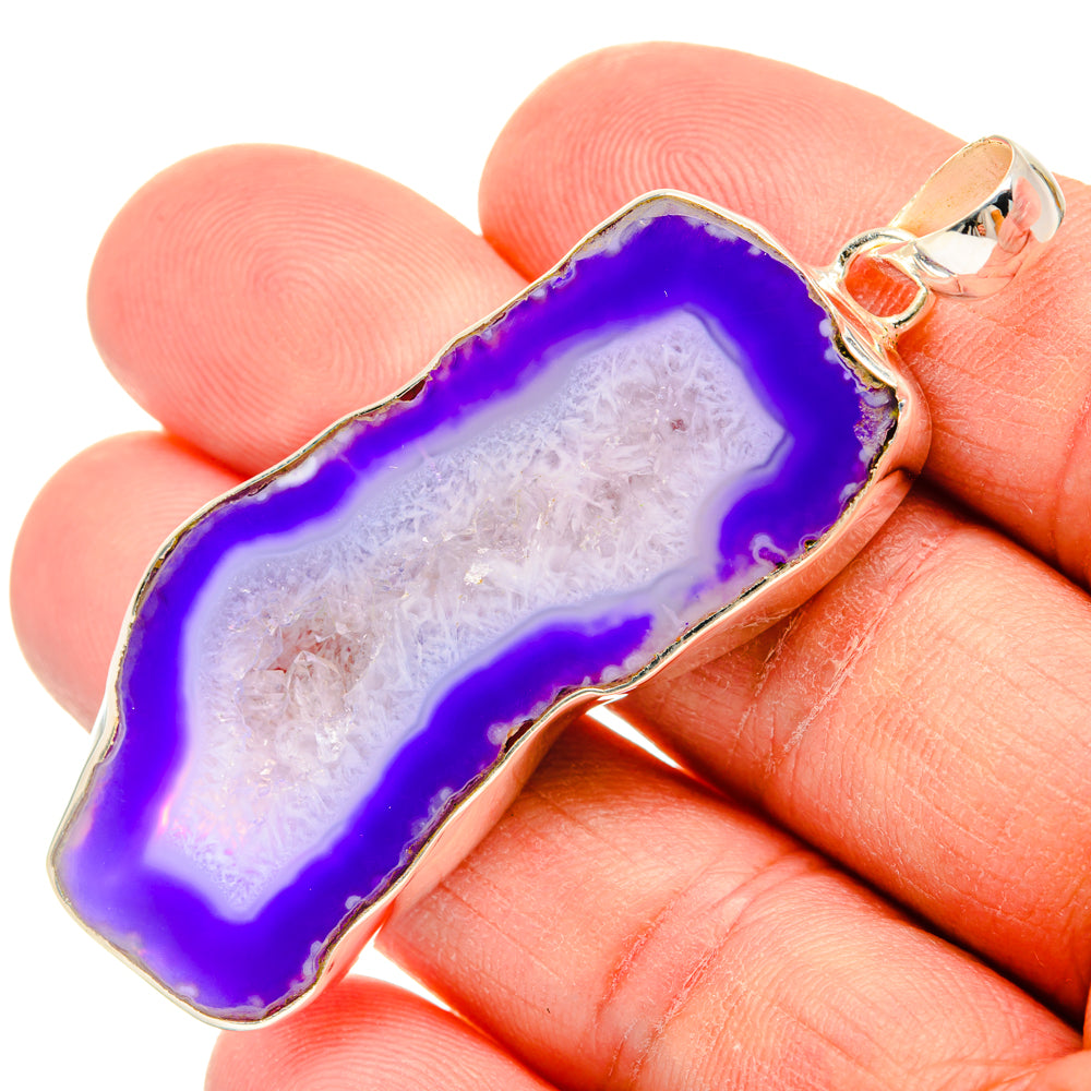 Purple Geode Slice Pendants handcrafted by Ana Silver Co - PD29039