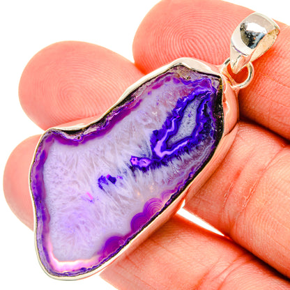 Purple Geode Slice Pendants handcrafted by Ana Silver Co - PD29048