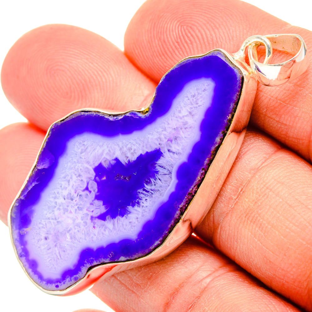 Purple Geode Slice Pendants handcrafted by Ana Silver Co - PD29050