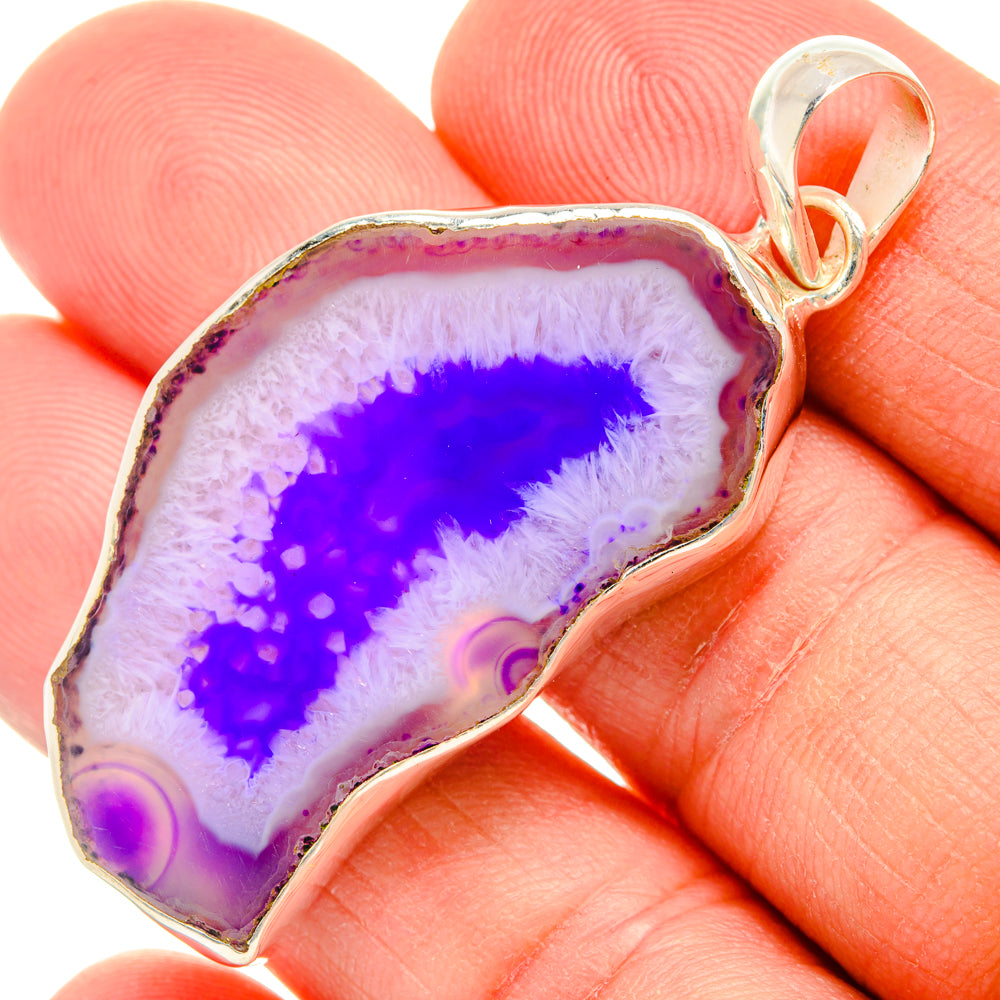 Purple Geode Slice Pendants handcrafted by Ana Silver Co - PD29054